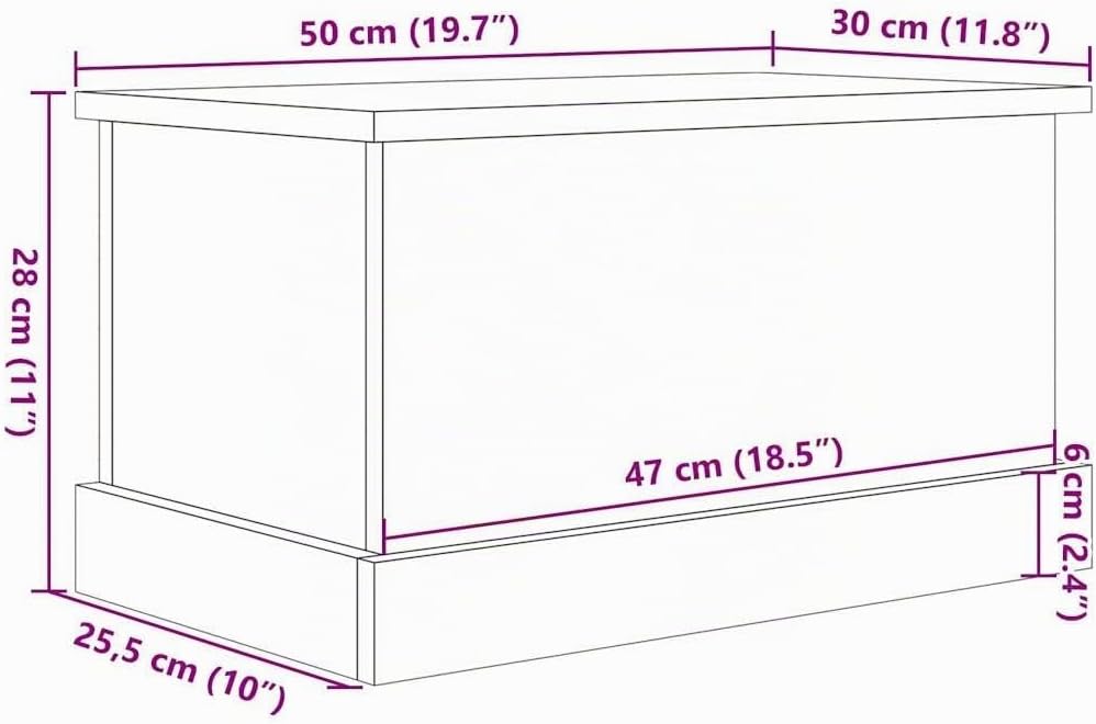 vidaXL Truhe Altholz-Optik 30x50x28 cm Holzwerkstoff, Aufbewahrungsbox, Werkzeugtruhe, Deckenbox, We