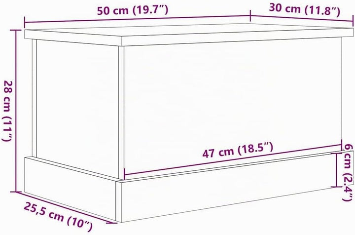 vidaXL Truhe Altholz-Optik 30x50x28 cm Holzwerkstoff, Aufbewahrungsbox, Werkzeugtruhe, Deckenbox, We