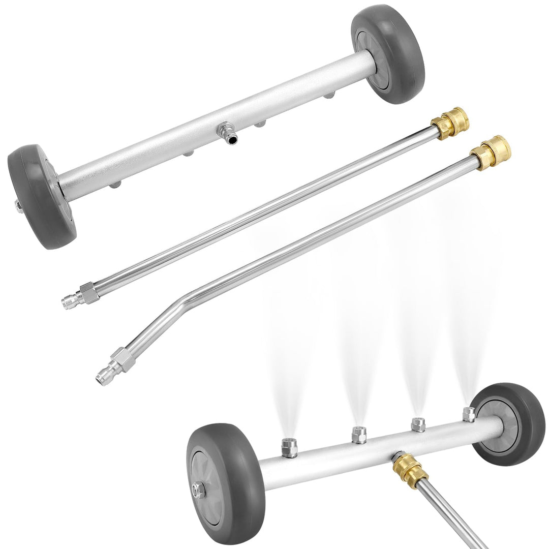 QWORK® Auto Hochdruck Unterbodenreiniger, Unterboden Auto hochdruckreiniger, Wasserbesen mit 2 Stück