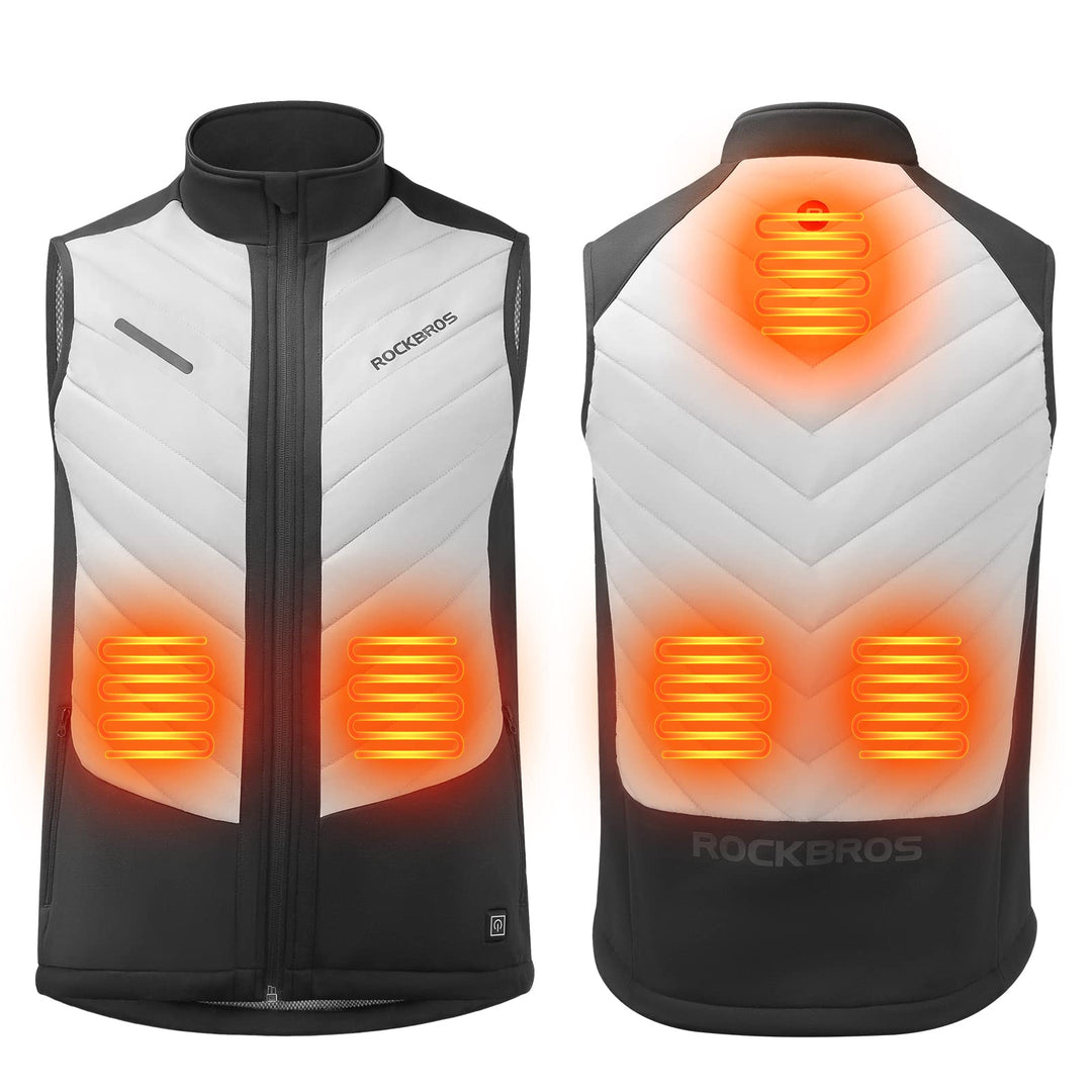 ROCKBROS Beheizte Weste USB Elektrische Heizweste mit 3 Temperaturstufen Waschbare Beheizbare Winter