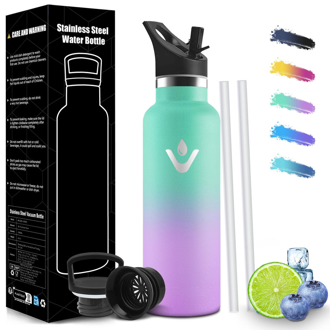 HoneyHolly Trinkflasche 750ML, BPA-Frei, Trinkflasche Edelstahl, Auslaufsichere Isolierflasche Doppe