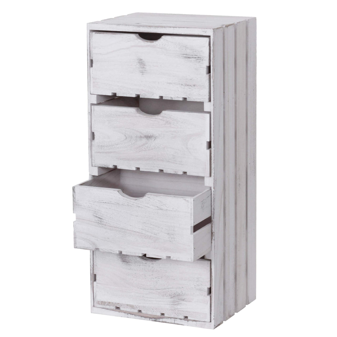 Mendler Kommode HWC-C62, Schubladenkommode Holzkiste, Shabby-Look Vintage, 4 Schubladen 70x32x26cm -