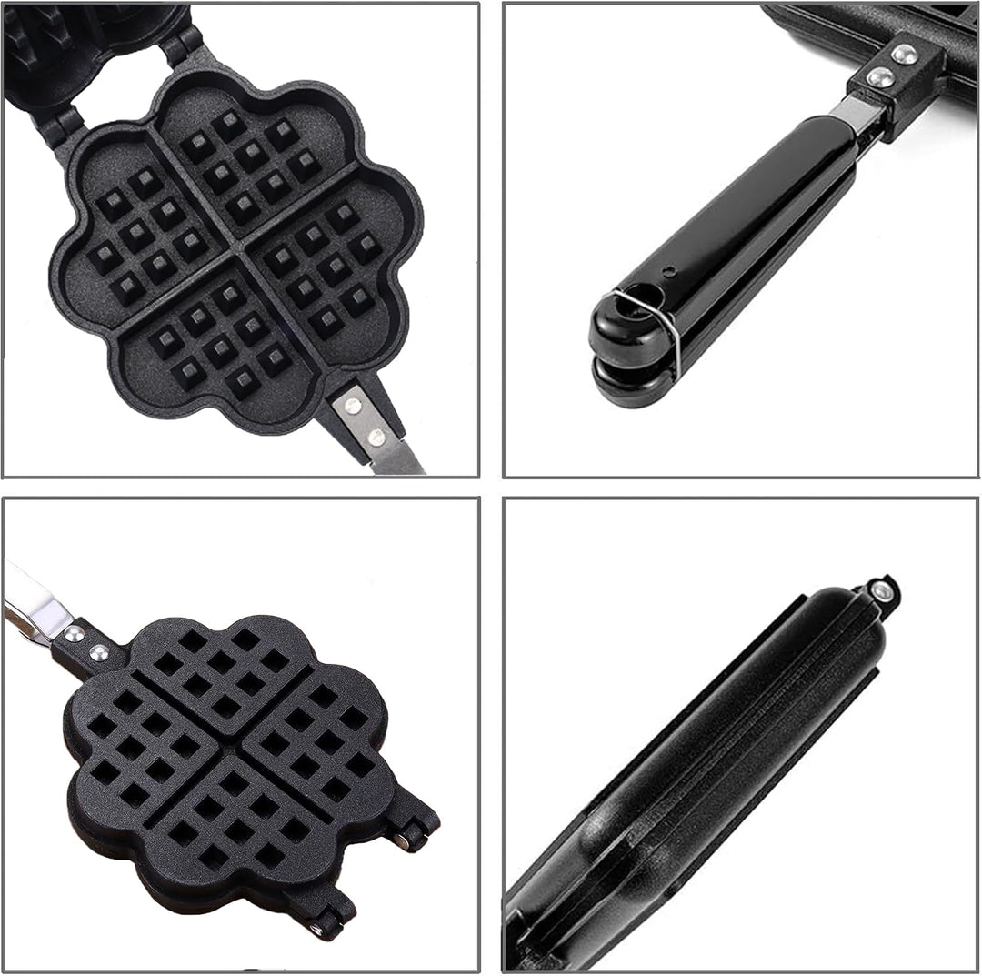 JIAMIAN Waffle Makers, with Non-Stick Coating &amp; Heat-Insulated Handle, Sandwich Iron, Press Plate Ma