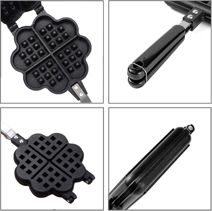 JIAMIAN Waffle Makers, with Non-Stick Coating &amp; Heat-Insulated Handle, Sandwich Iron, Press Plate Ma