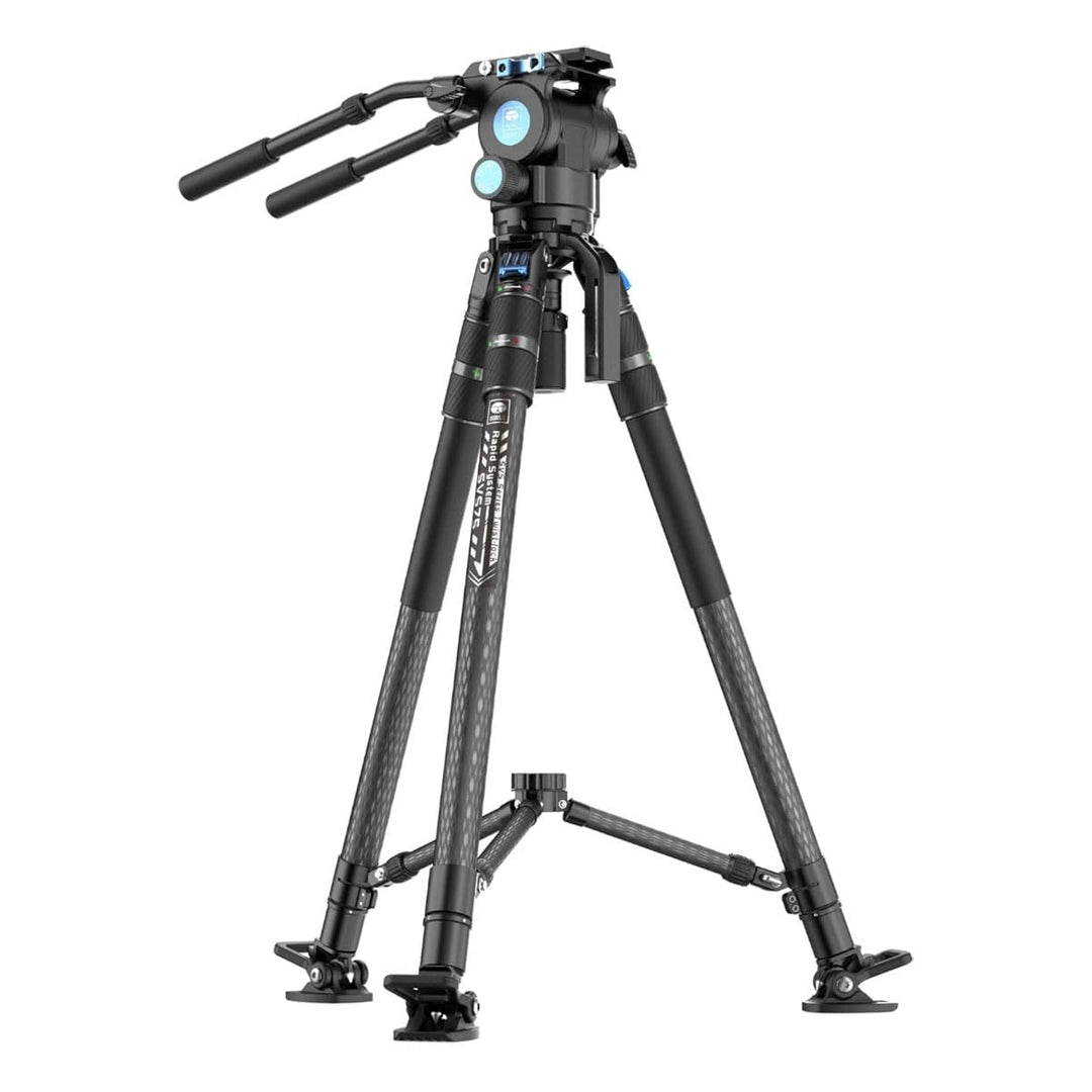 SIRUI SVS75 Rapid System Videostativ, Carbonfaser Stativ mit SVH15 Fluidkopf, EIN-Schritt-Höhenverst