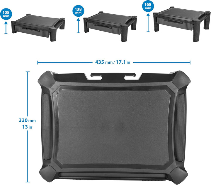 StarTech.com Monitorständer mit Schublade - Höhenverstellbar - Unterstüzt bis zu 32 Zoll Monitore (1