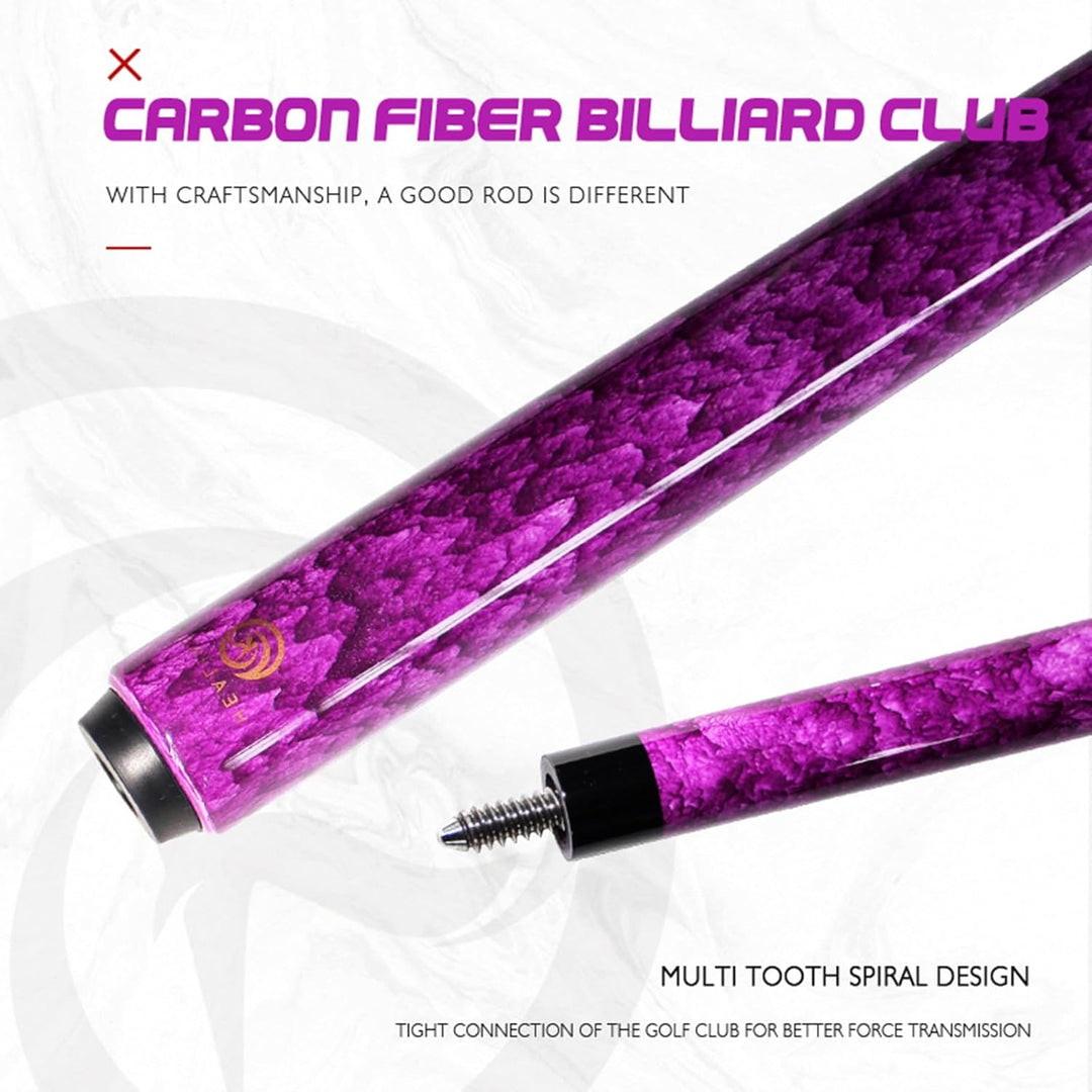 OKHEALING Billardqueue Carbon T700 Kohlefaser 142 cm XTC 12 mm Spitze Billardzubehör 1/2 Gelenk, han