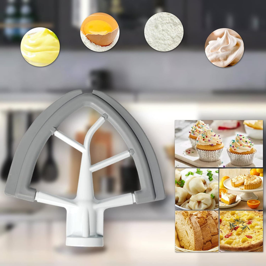 Flex Edge Schlägel für KitchenAid 4,5–5 Quart Kippkopf-Standmixer, Flachrührer Zubehör Mit Beide Kan