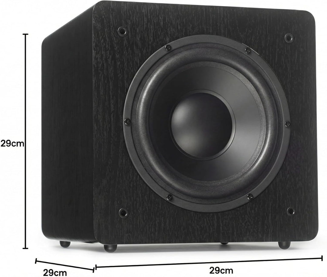 Dynavoice Aktiver Subwoofer 90W RMS Geschlossenes Gehäuse 8 Zoll Tieftöner Schnellansprechender Bass