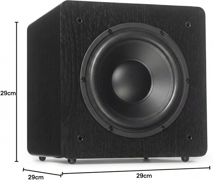 Dynavoice Aktiver Subwoofer 90W RMS Geschlossenes Gehäuse 8 Zoll Tieftöner Schnellansprechender Bass