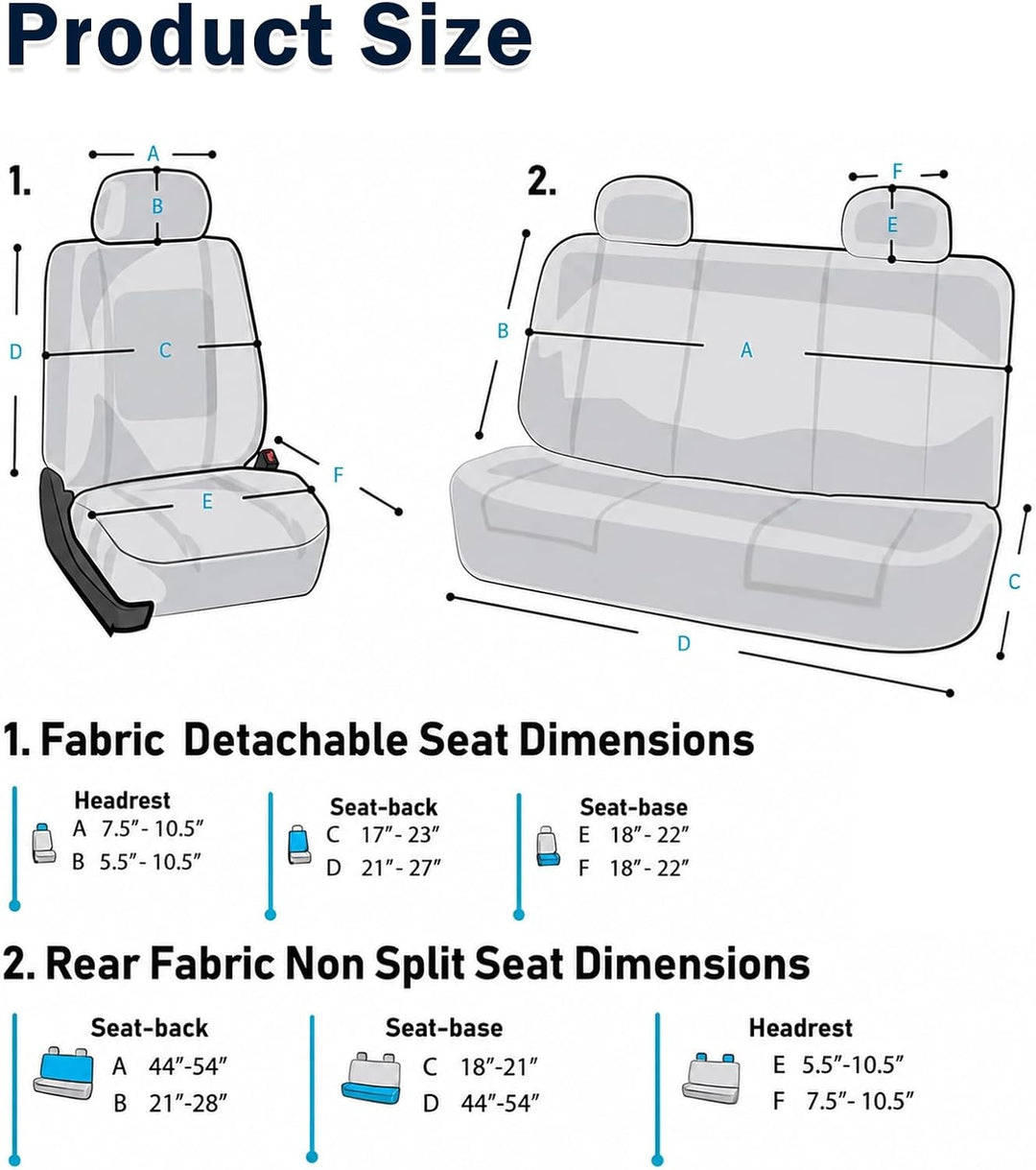 Autositzbezüge 5-Sitzer-Komplettset, Sitzbezüge Auto mit Kopfstützen, Schutz für den Fahrzeuginnenra