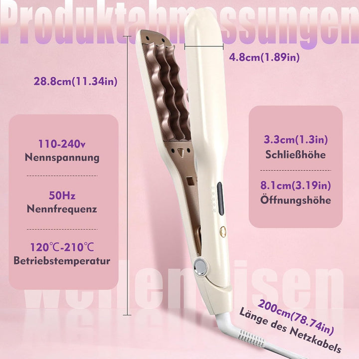 Kabelloses Glätteisen 2-in-1 mit Powerbank-Funktion, 5000mAh Akku, 30S Sekunden Schnellaufheizung, 1