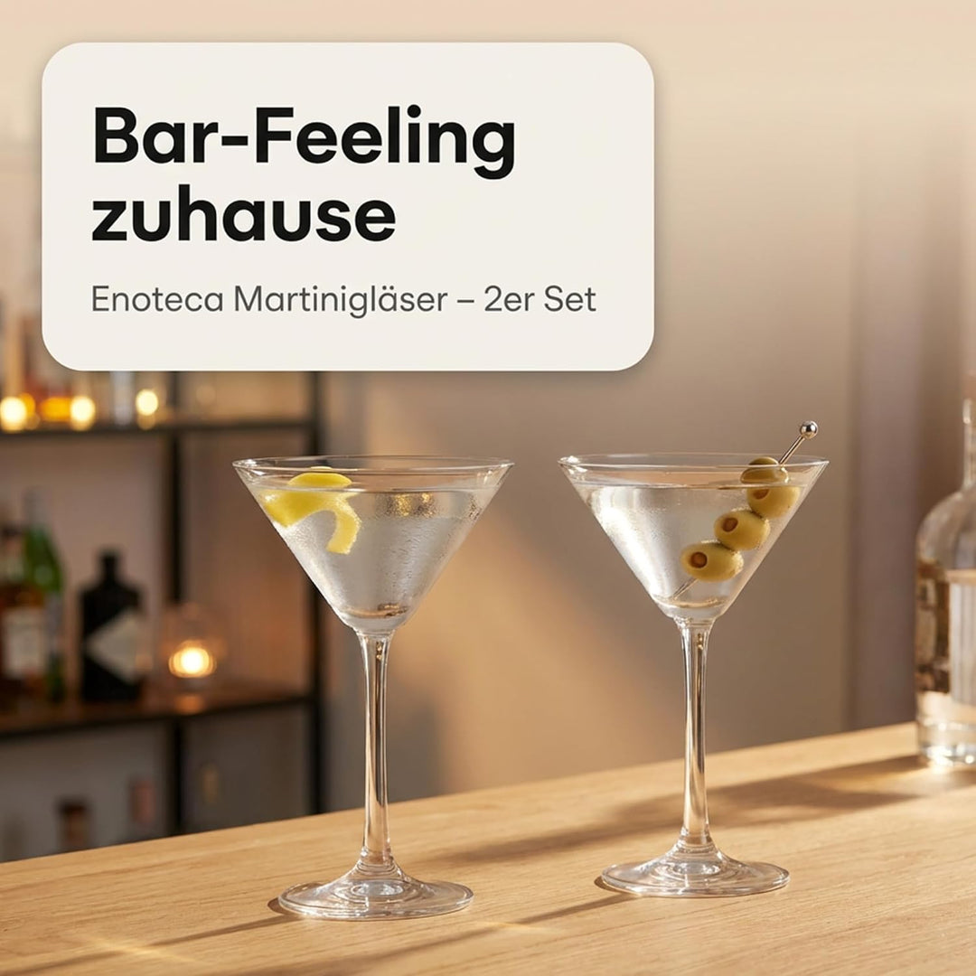 Der-Porzellan-Laden by Enoteca Martinigläser 210 ml, 2er Set, Cocktailgläser aus Kristallglas, spülm