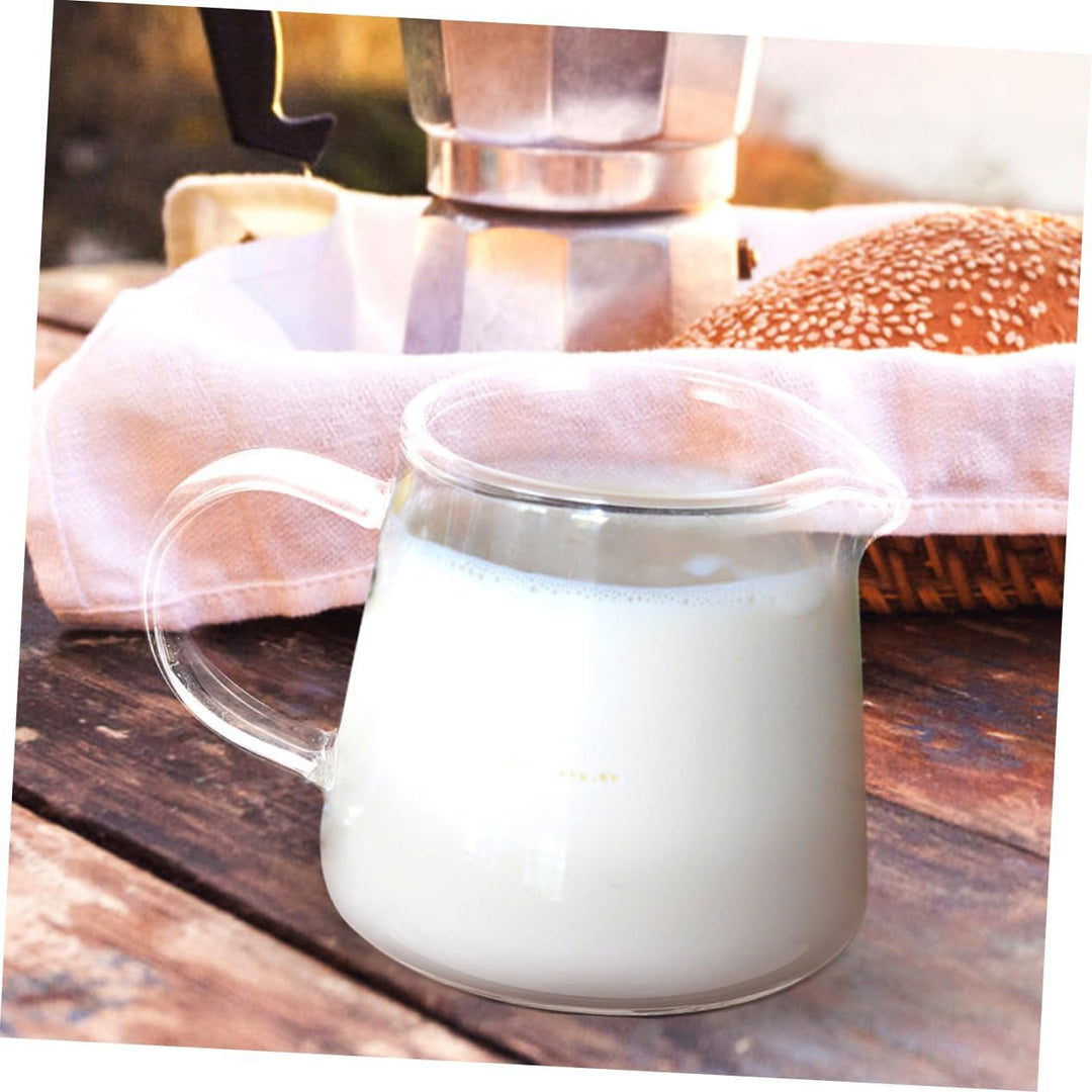 Alipis Glas Milchkännchen mit Griff 450 Ml Milchaufschäumer Kaffeekanne Transparent für Latte Art un