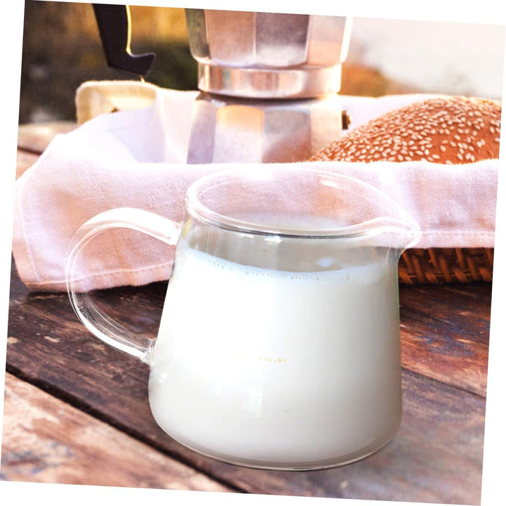 Alipis Glas Milchkännchen mit Griff 450 Ml Milchaufschäumer Kaffeekanne Transparent für Latte Art un
