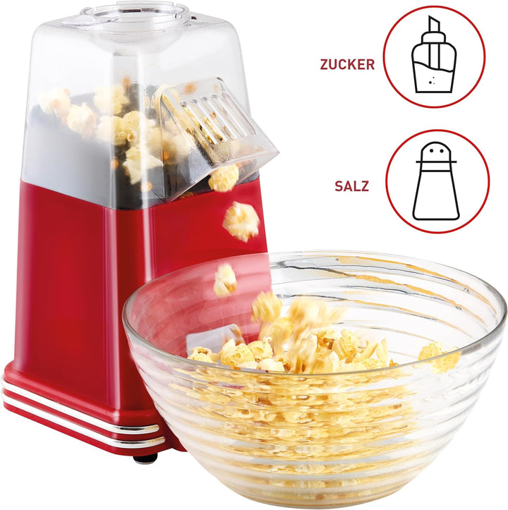 HEINRICHS Popcornmaschine, Popcorn Maker ohne Fett & Öl, Heissluft Popcorn, schnelle und einfache Zu