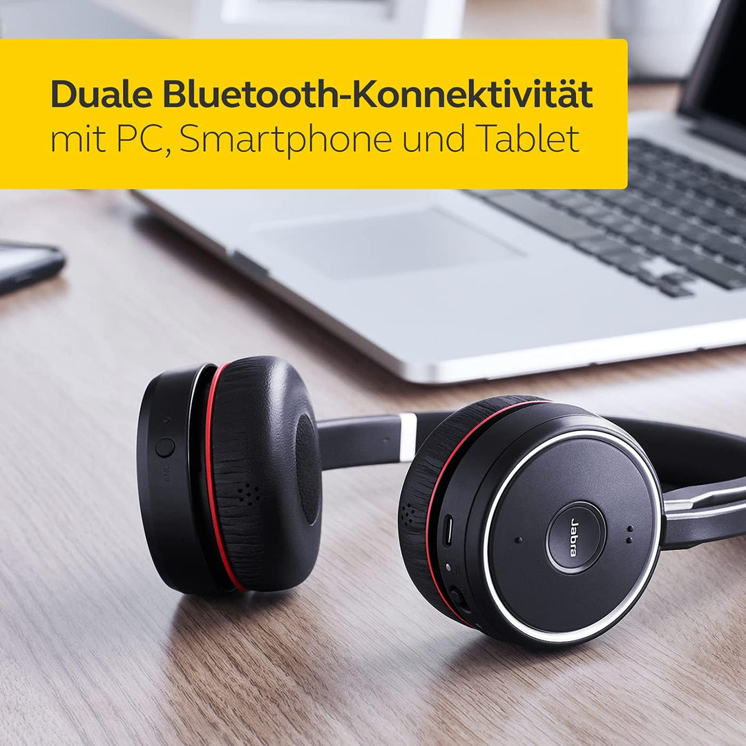 Jabra Evolve 75 MS Duo - Zertifiziert für Skype for Business StereoHeadset inkl. Link 370 - B-Ware J