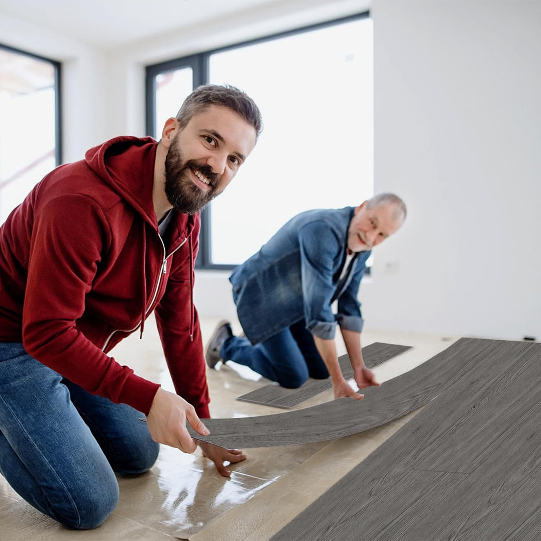 JOIEYOU PVC Bodenbelag, Vinylboden selbstklebend Fliesen Wasserdicht Rutschfeste, Laminat Klicksyste