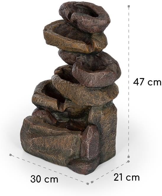 blumfeldt Savona Solarbrunnen,inkl. Solarpanel,Leistung: 2,8 Watt,Lithium-Ionen-Batterie (ca. 5h Lau