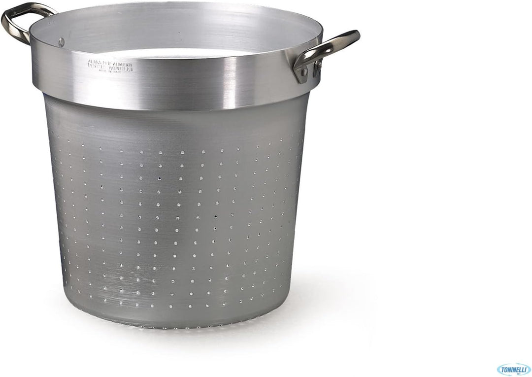 Töpfe Agnelli Colander Zylindrische für Pan, Aluminium, mit 2 Griffen aus Edelstahl, Silber, 28 cm,