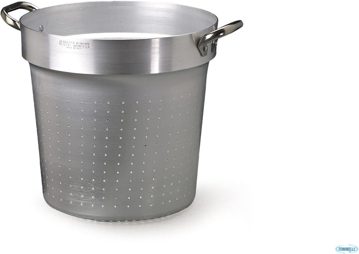 Töpfe Agnelli Colander Zylindrische für Pan, Aluminium, mit 2 Griffen aus Edelstahl, Silber, 28 cm,
