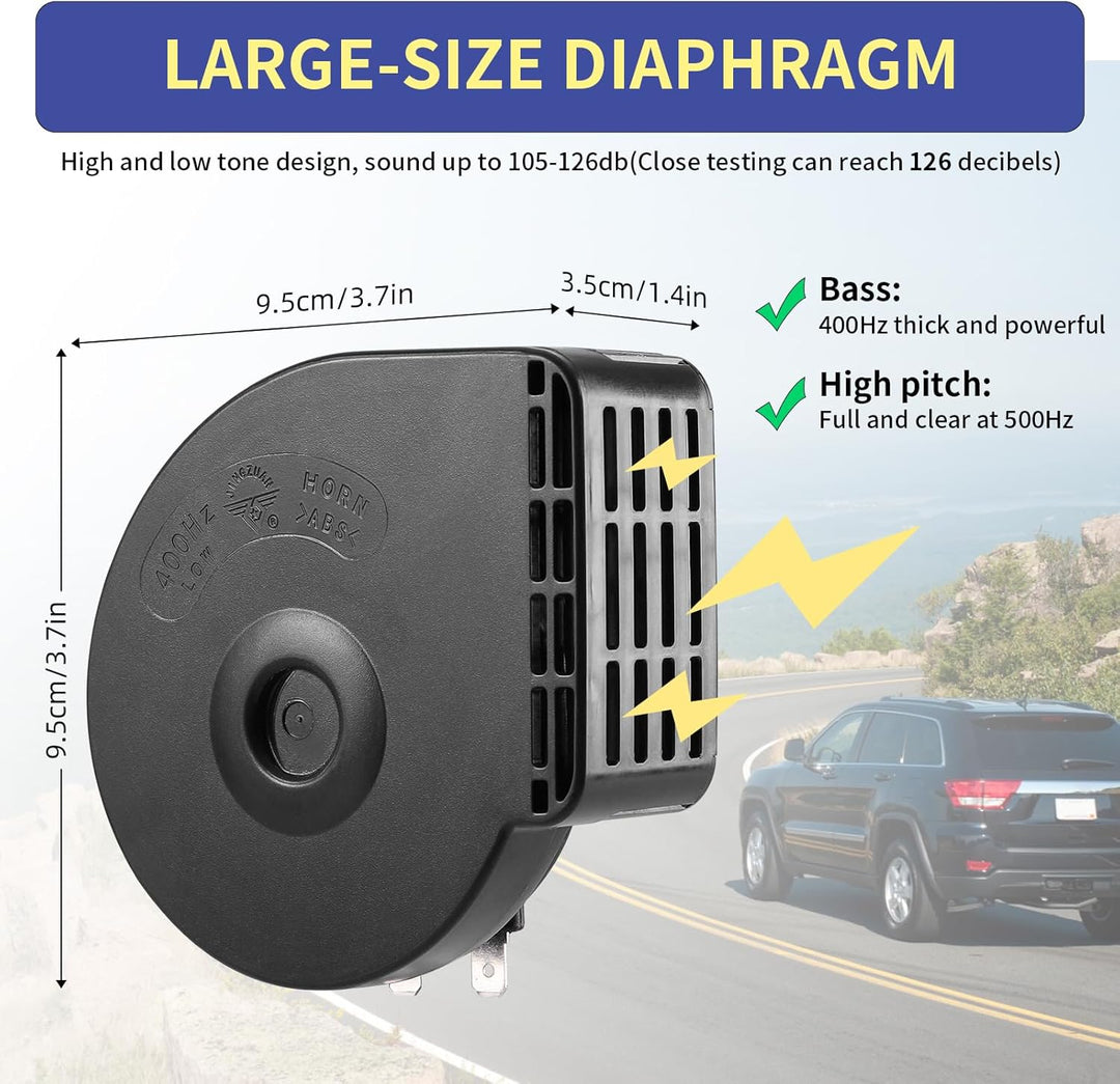 Rupse Hupe Autohupe 2 Stück, Laut Horn Signalhorn mit Wasserdichte, für 12v Pkw Lkw Wohnmobile Motor