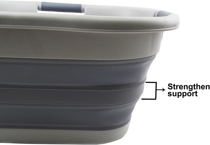 SAMMART Wäschekorb, faltbar, Kunststoff, 30 l, faltbar, Pop-Up-Aufbewahrungsbehälter/Organizer – tra