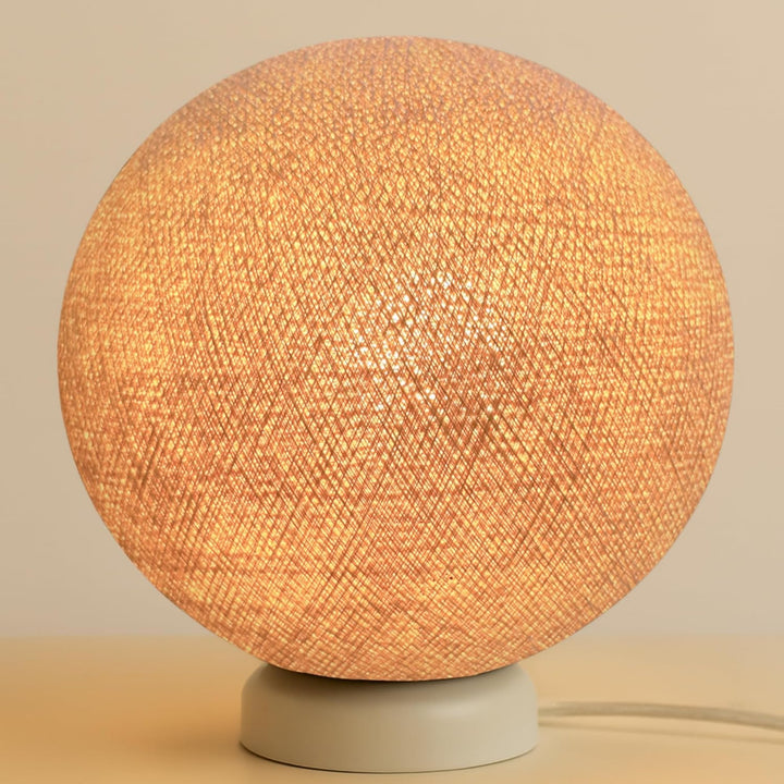CREATIVECOTTON LED handgearbeitete Stehleuchte mit Lampenschirm aus Baumwolle (Beige, 25 cm) Beige 2