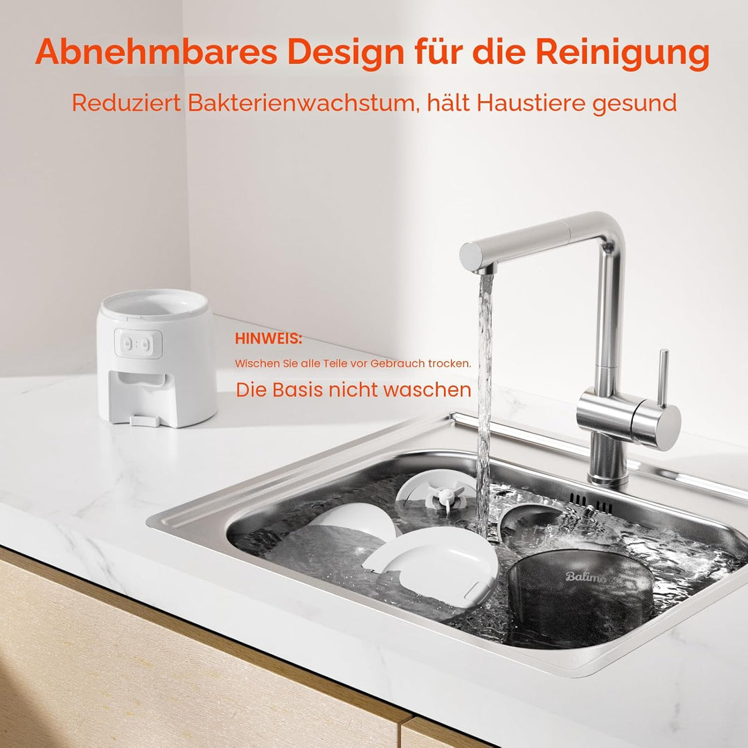 Balimo Futterautomat Katze | 3L Automatischer Futterspender Katze 2,4 G WiFi | App Steuerung mit Ede
