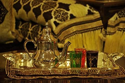Orientalische Induktions-Teekanne 1,8 L, Teapot aus Messing, mit integriertem Filter, traditionelles