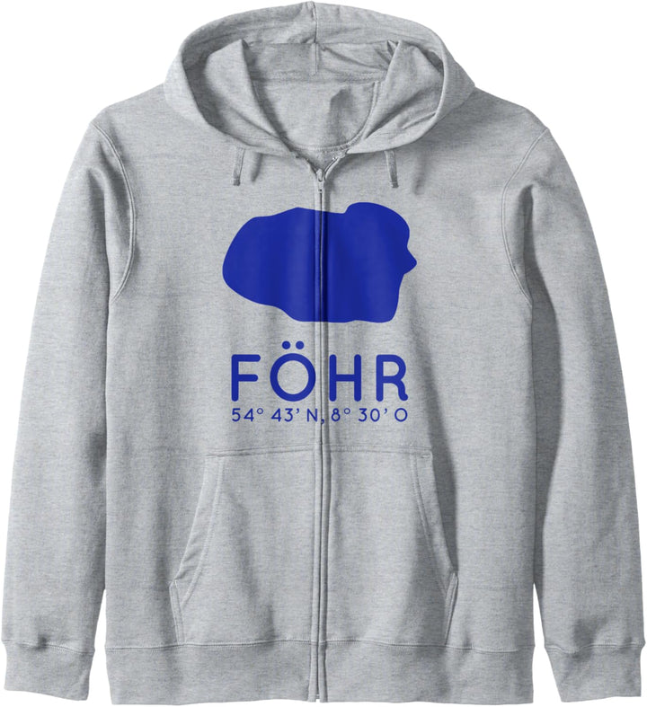 Koordinaten Nordsee Karte Föhr Kapuzenjacke