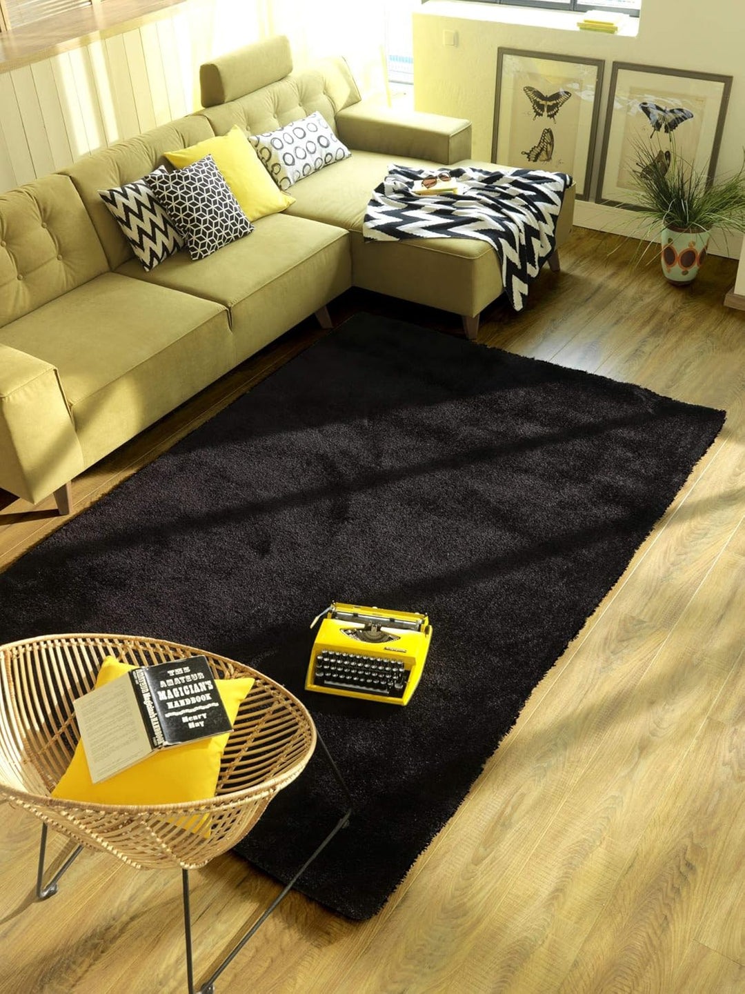 Tom Tailor Teppich handgetuftet schwarz Grösse 85x155 cm 85 x 155 cm Schwarz, 85 x 155 cm Schwarz