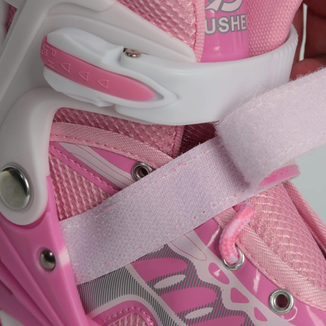 Rollschuhe mit/ohne Leuchtrollen, klassische Quad-Skates für Mädchen und Jungen, bequem und atmungsa