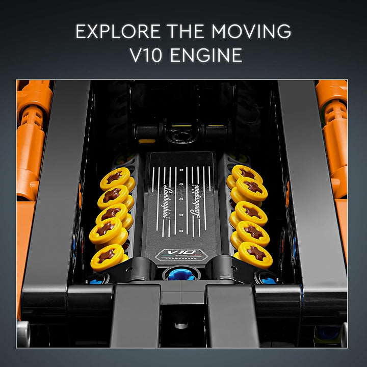 LEGO Technic 42196 Lamborghini Huracán Tecnica Orange Advanced Building Toy, Lamborghini Car Toy for