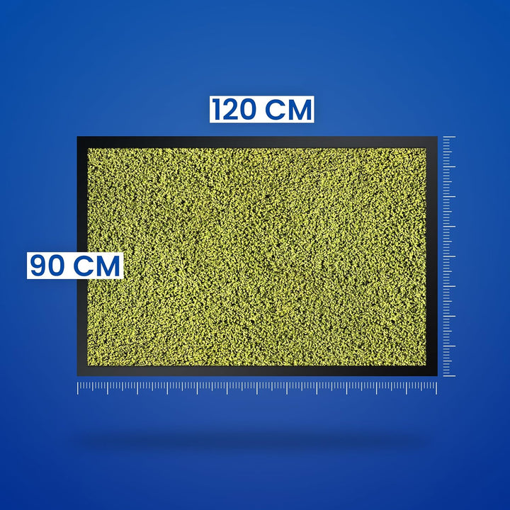 Hochwertige Fussmatte Grün 90x120 gross für Innen & Aussen - Schmutzfangmatte rutschfest, waschbar &