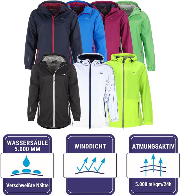 Blue Wave Damen Funktionsjacke Fabienne - Outdoor-Jacke Regenjacke Wander- und Fahrradjacke 36 Rosa,