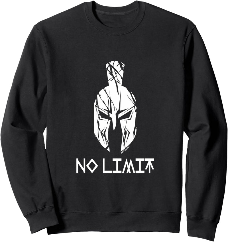 NO LIMIT | Spartaner Helm | GYM Motivation Fitness Sprüche Sweatshirt