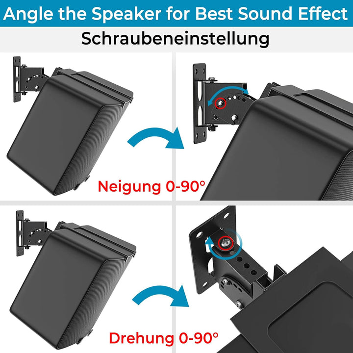 Dinghosen Wandhalterung kompatibel mit Sonos Play 5 Gen 2 Schwenk- und Neigungseinstellungen, Halter