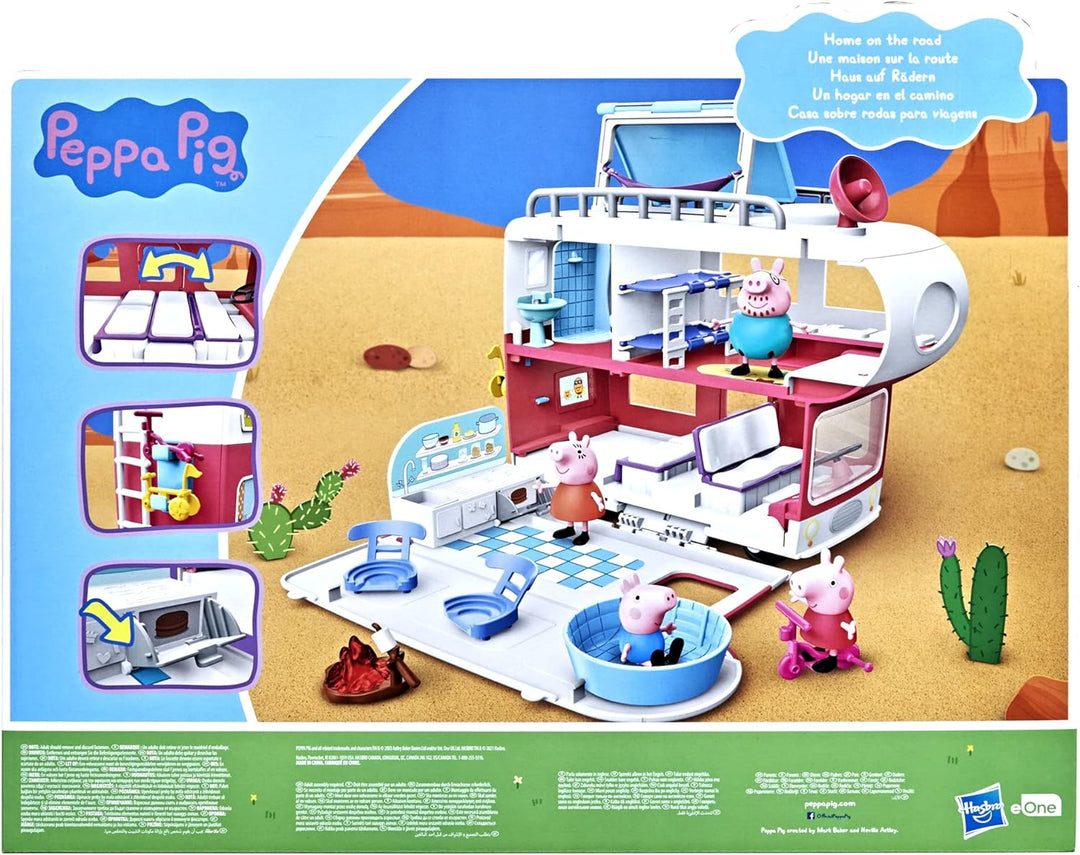 Peppa Pig Adventures, Family Motorhome Preschool Toy, Vehicle to RV Playset, Plays Sounds and Music,