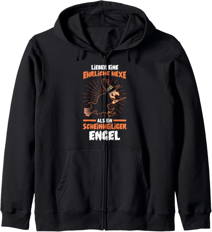 Hexen Hexe Engel Halloween Kapuzenjacke