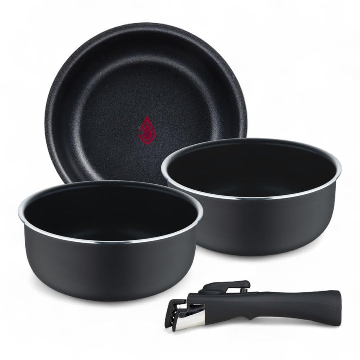 BERGNER - Set 4 Stück Alu-Presskasserolle mit abnehmbarem Griff und Wärmepunkt - ILAG Essential Coat