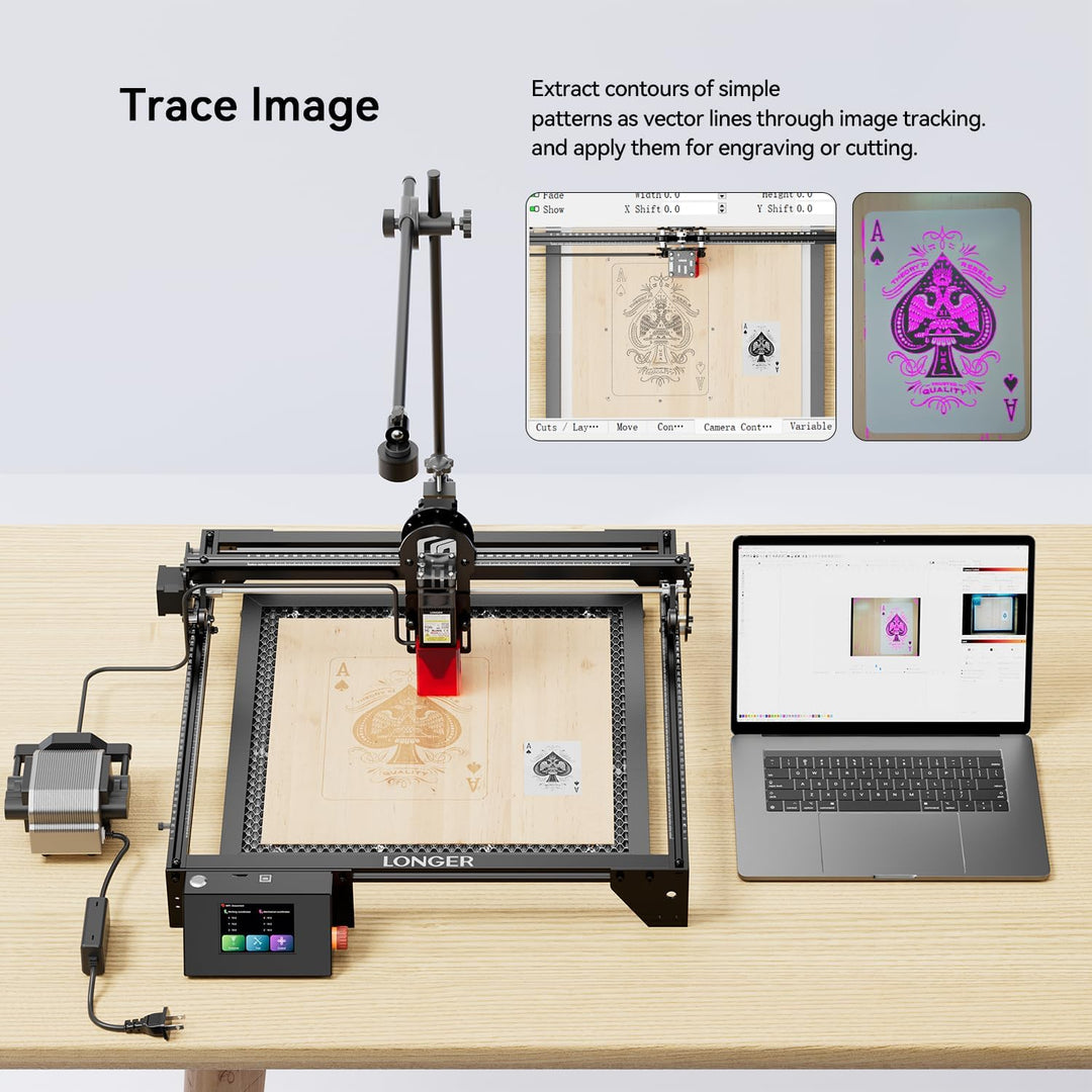 Longer LightBurn Kamera-Kit für Lasergravierer – 5MP Zeitraffer-Kamera mit präziser Positionierung,