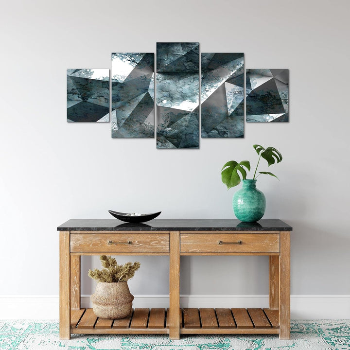 Runa Art Wandbilder 3D Effekt 5 Teilig Bild auf Vlies Leinwand Deko Wohnzimmer Abstrakt Illusion Bla