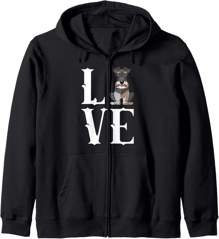 Liebe Zwergschnauzer Mama Lustiger Hund Love-r Kapuzenjacke