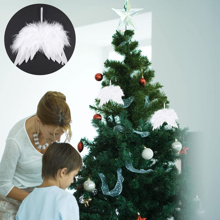 jojofuny 24 Stücke Kleine Engelsflügel Weihnachtsbaum Anhänger Weihnachten Mini Engel Flügel Deko We