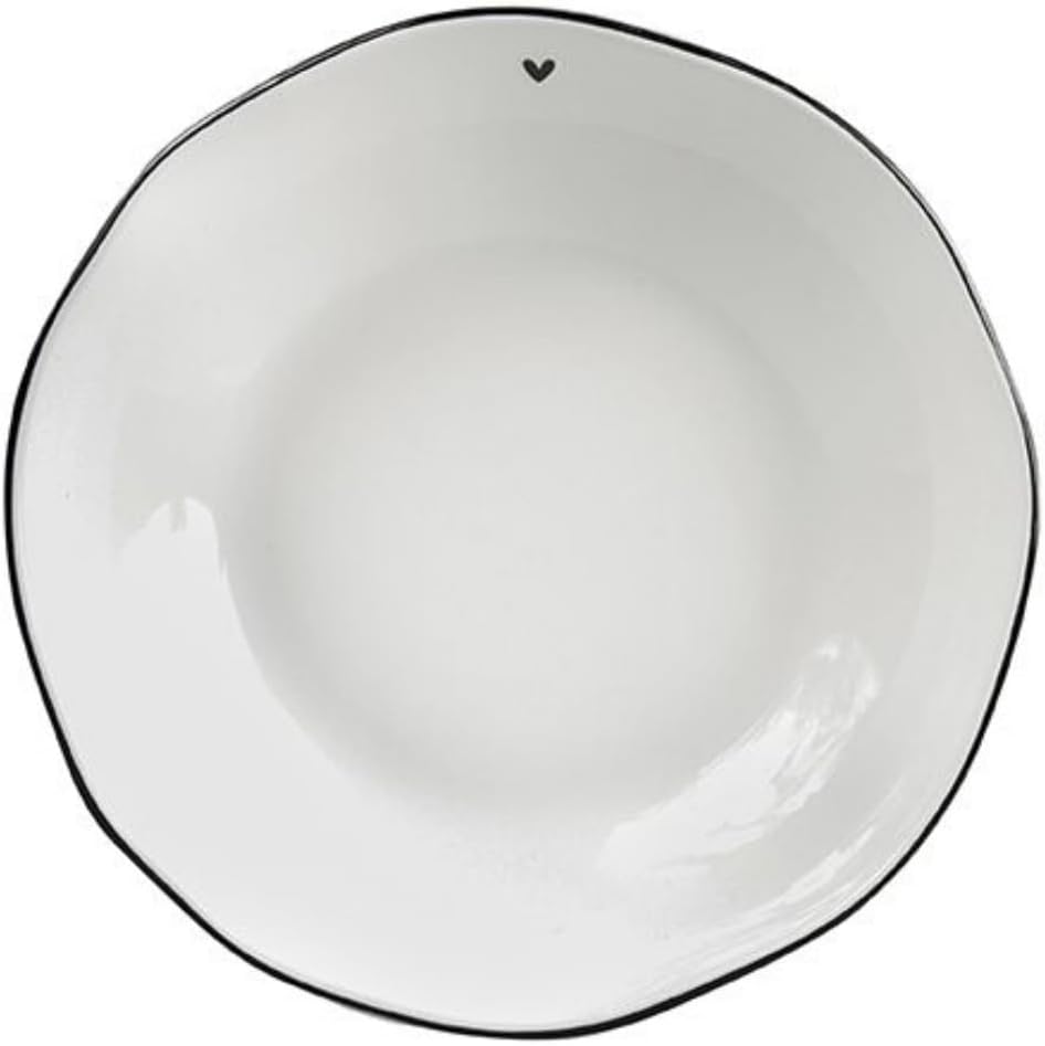 Bastion Collections Suppenteller, Weiss und kleines Herz, Einheitsgrösse, Schwarz