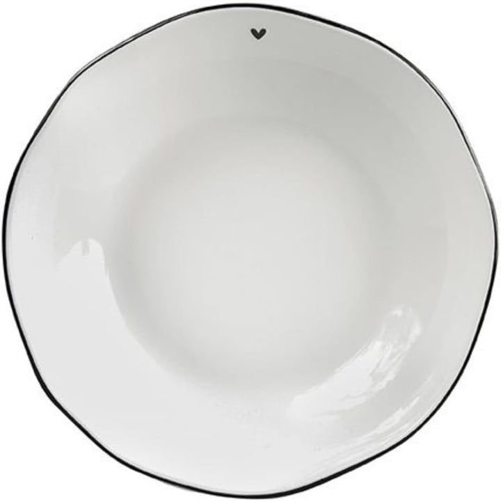 Bastion Collections Suppenteller, Weiss und kleines Herz, Einheitsgrösse, Schwarz