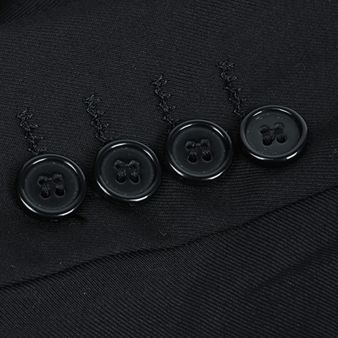 Allthemen Sakko Herren Slim Fit Anzugjacke EIN Knopf Sakko für Business M Schwarz, M Schwarz