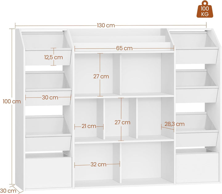 HEXCELEN Kinderregal, Kinderregal mit 8 Stoffschubladen, Bücherregal Kinder, Spielzeugregal für Kind
