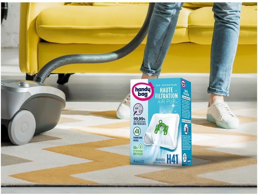 Melitta Handy Bag H41 Staubsaugerbeutel, für Hoover-Staubsauger, luftdichter Verschluss, Anti-Allerg